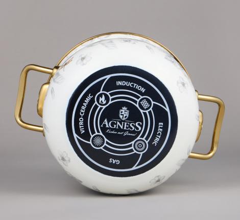 Набор эмалированных кастрюль с крышкой "ЯБЛОНЕВЫЙ САД", 6 предметов