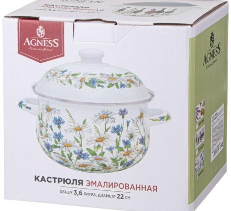 Кастрюля эмалированная с крышкой "FAMILY FARM", 3.6 л