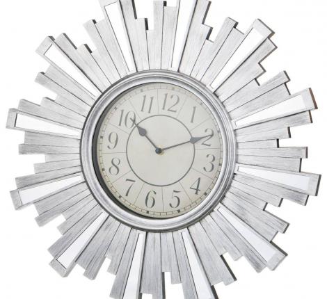 Часы настенные кварцевые "SWISS HOME" 220-193, диаметр 50 см (серебро)