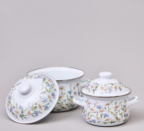 Набор эмалированных кастрюль с крышкой "SENTIMENT", 4 предмета