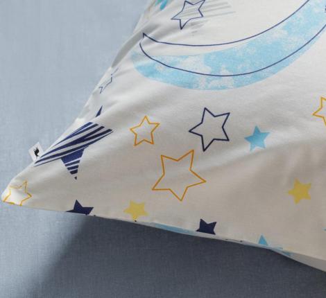 Постельное белье "Siberia" Звездочки (голубой) Ранфорс, 1,5 спальный