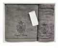 Комплект махровых полотенец  30x50-50x100-85x150 Maison D'or "ROYAL", антрацит