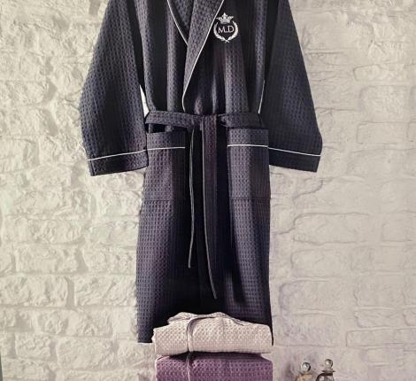 Халат мужской вафельный Maison D'or "KARIUS" антрацит, XL(50)/2XL(52)
