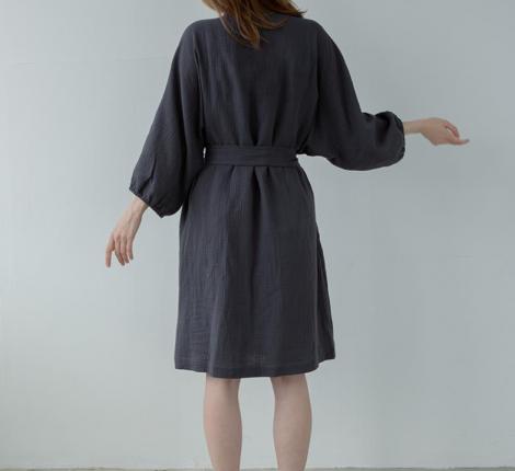 Халат Luxberry "Муслин и комфорт" графитовый, S