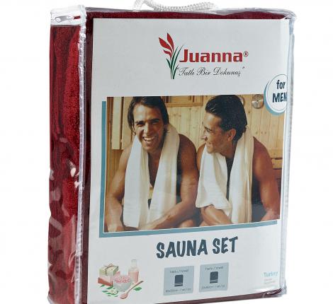 Набор для сауны мужской с вышивкой JUANNA 2 предмета BRODE (бордовый)