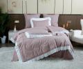 Постельное бельё с одеялом "Kazanov.A." Писели (пыльная роза жемчуг) Сатин, Евро