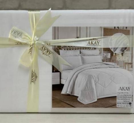 Постельное бельё AKAY SATEN (белый), 1,5 спальный