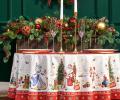 Скатерть круглая с пропиткой "С НОВЫМ ГОДОМ" NEW 150 см, красный