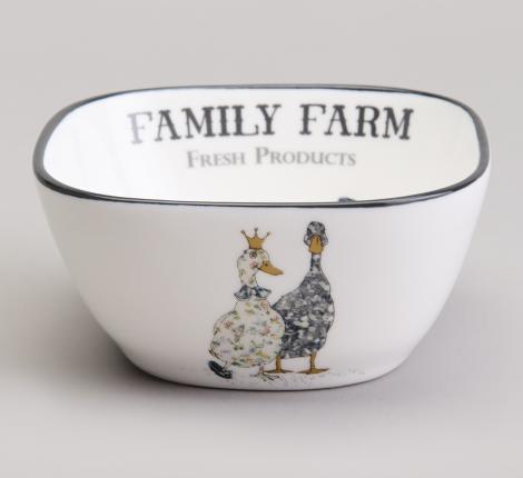 Набор салатников (4 штуки) на деревянной подставке "FAMILY FARM", 30*19*6,7 см