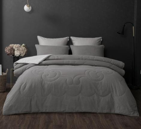 Постельное белье с одеялом "Kazanov.A." Хаят (платина бежевый) Муслин, Евро