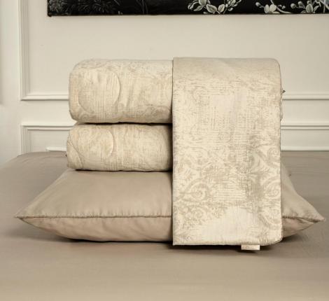 Постельное бельё с одеялом "Kazanov.A." Linen Jacquard (жемчужный лен) Жаккард, Евро