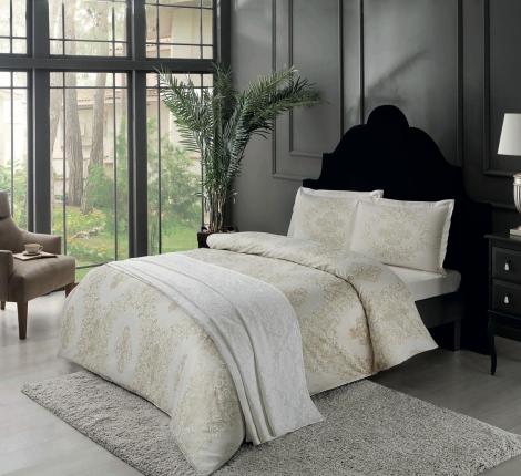 Постельное белье "TAC" Happy Days сатин ANGEL Евро, кремовый