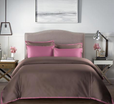 Постельное бельё Sharmes Solid «Coctail» Семейный, Терракотовый/темно-розовый