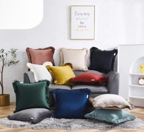 Наволочка декоративная "Sofi de Marko" Фаина (горчица) Велюр, 45х45 (1шт.)