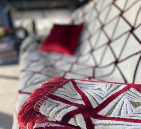 Покрывало шпигель люкс "Karteks" на диван 180х220 ГАЛАКТИКА 4, бордовый