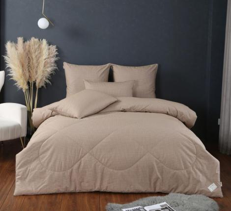 Постельное белье с одеялом "Kazanov.A." Паркер (капучино бежевый) Велюр/Egypt Cotton, 1,5 спальный