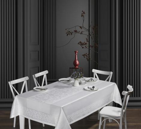 Скатерть "DO&CO" броде жаккард 160х220 VERONA, белый