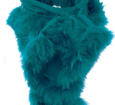 Шаль шерстяная "ORNELLA EMERAUDE" бирюзовая 70х190