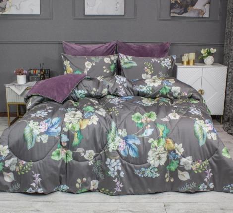 Постельное белье с одеялом "Kazanov.A." Пенинсула (винный пепел) Велюр/Egypt Cotton, Семейный