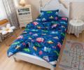Постельное белье с одеялом детское "Sofi de Marko" Трафик (синий) Сатин, 1,5 спальный