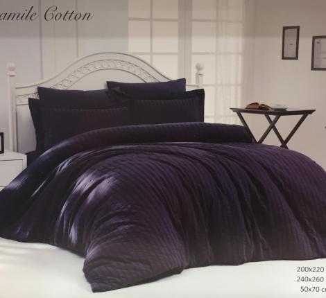 Постельное бельё "Maison D'or" NEW CAMILLE Жатый сатин 1,5 спальный, антрацит