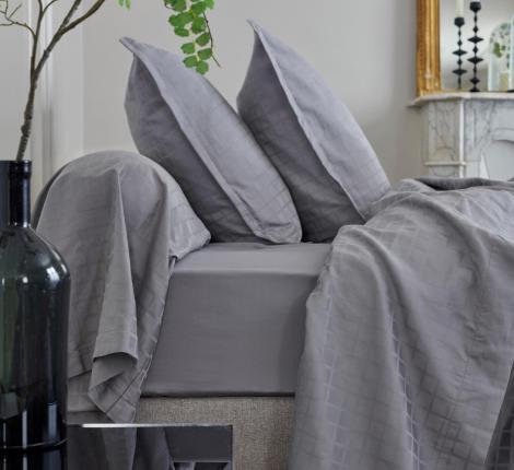 Наволочка "Blanc des Vosges" PALACE ARDOISE (темно-серый) сатин жаккард, 50х70