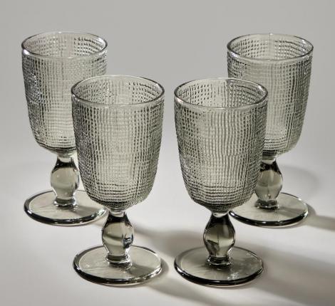 Набор бокалов 4 штуки "TEMPO" GREY, 280 мл