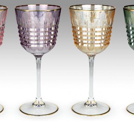 Набор бокалов для вина 6 штук "TAURUS" хрустальное стекло,  высота 21,5 см