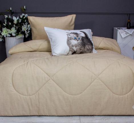 Постельное белье с одеялом "Kazanov.A." Kitty (бежевый жемчуг) Сатин, 1,5 спальный