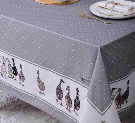 Скатерть с пропиткой "FAMILY FARM" 160х220 см, серый