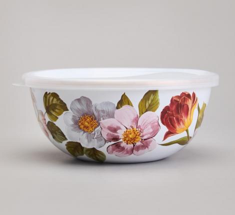 Набор эмалированных мисок 3 шт. с крышкой "ФЛАНДРИЯ", 6 предметов