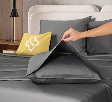 Постельное бельё Sharmes "Bamboo" Семейный, графитовый