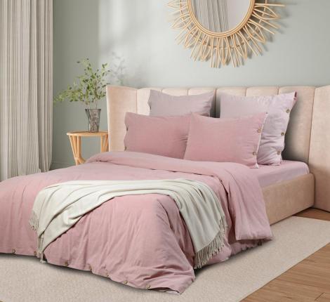 Постельное бельё Sharmes "Rustic melange" 1,5 спальный, розовый