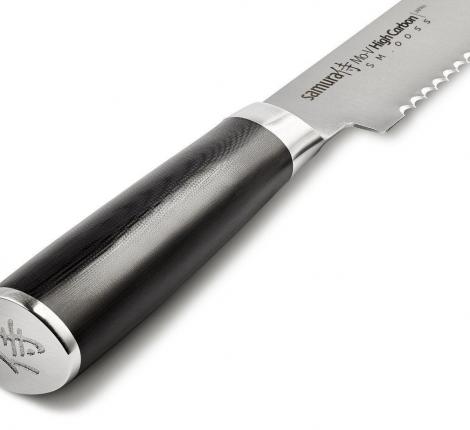 Нож кухонный &quot;Samura Mo-V&quot; для хлеба 230 мм, G-10 (с тату)