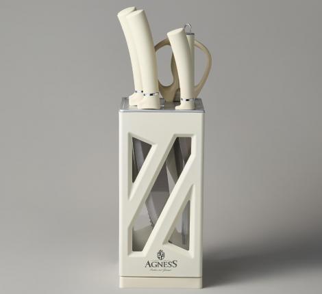 Набор кухонных ножей "AGNESS" 911-760 на вращающейся подставке, 8 предметов