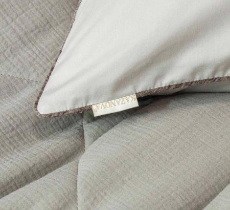 Постельное белье с одеялом "Kazanov.A." Muslin&Satin Solid color (платина бежевый), Евро