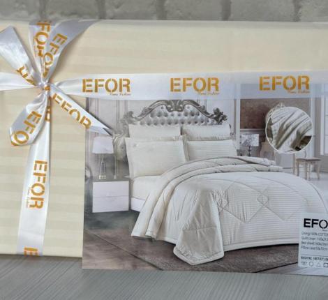 Постельное бельё EFOR SATEN KREM кремовый (шампань), 1,5 спальный