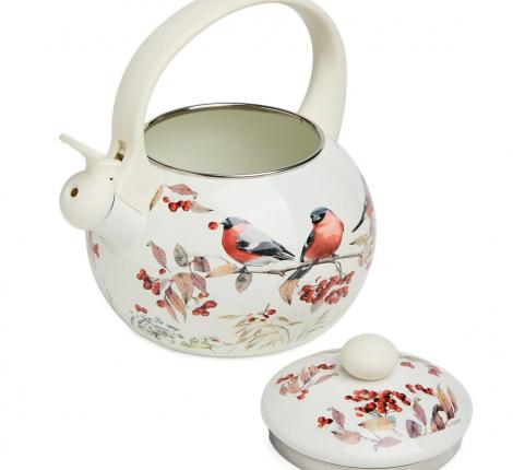 Чайник эмалированный со свистком "СНЕГИРИ", 2,2 л