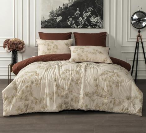 Постельное бельё с одеялом "Kazanov.A." Linen Batik (корица лен) Сатин, Евро