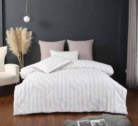 Постельное белье с одеялом "Kazanov.A." Орландо (капучино бежевый) Велюр/Egypt Cotton, Евро