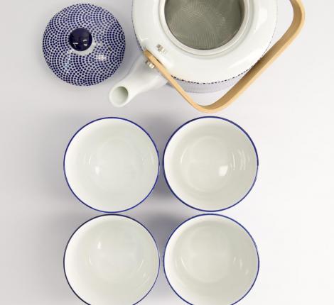 Чайный набор "Nippon Blue" на 4 персоны, 5 предметов 