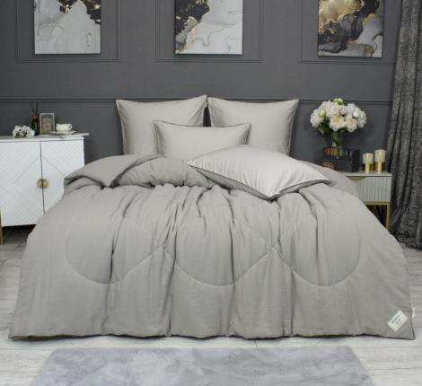 Постельное белье с одеялом "Kazanov.A." Muslin&Satin Solid color (платина бежевый), Евро