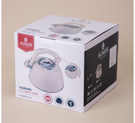 Чайник со свистком и термометром "ТЮДОР" 908-066, 3,0 л