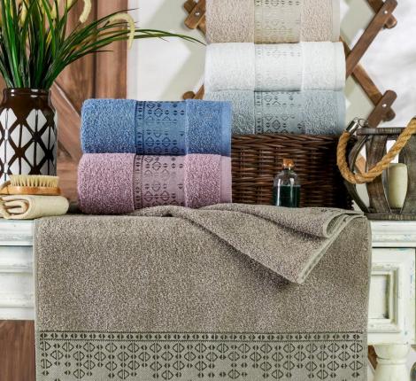 Набор махровых полотенец "TWO DOLPHINS" жаккард 70х140 (1/6 ) A182 KASMIR