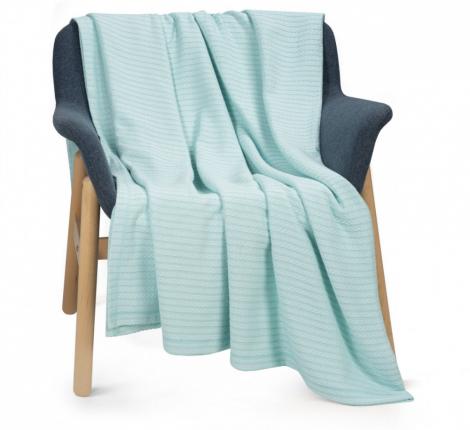 Плед-покрывало хлопковый "КОСА" голубой (Mavi), 160х230