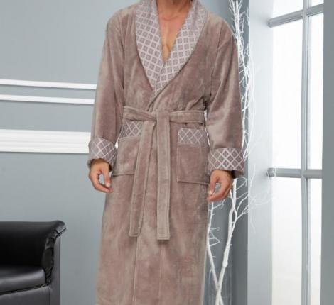 Халат мужской "NUSA" 15155 светло-серый, L/XL