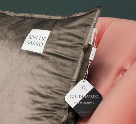 Подушка декоративная "Sofi de Marko" Ноэми (мокко) Велюр, 55х55