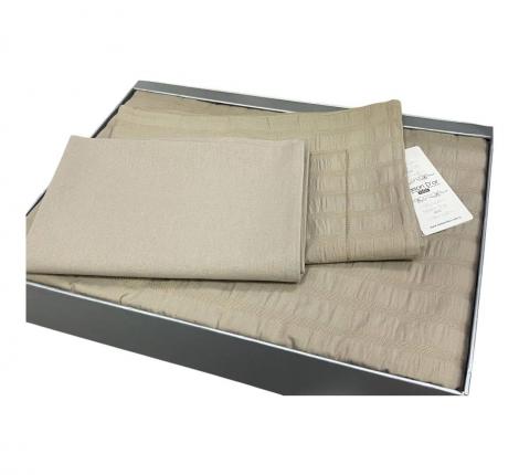 Постельное бельё "Maison D'or" NEW CAMILLE Жатый сатин Евро, тёмно-бежевый