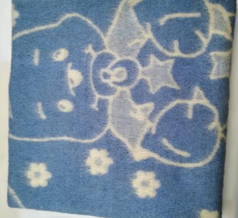 Одеяло шерстяное голубое (детское), 100x140