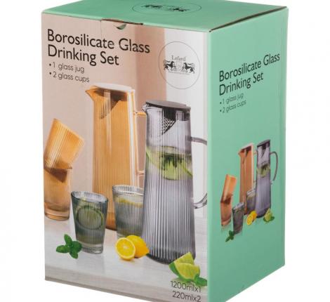 Кувшин  и 2 стакана "AMBER" 172-134, 1,25 л/300 мл
